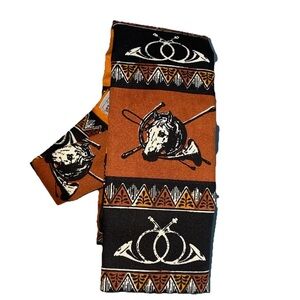 Vintage Equestrian Rooster  Men Tie Horse Trumpet  Derby Made USA 53” L 1960s